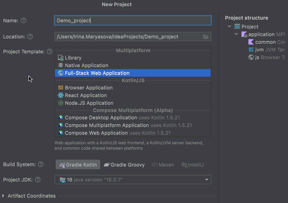 Kotlin - Better project wizard