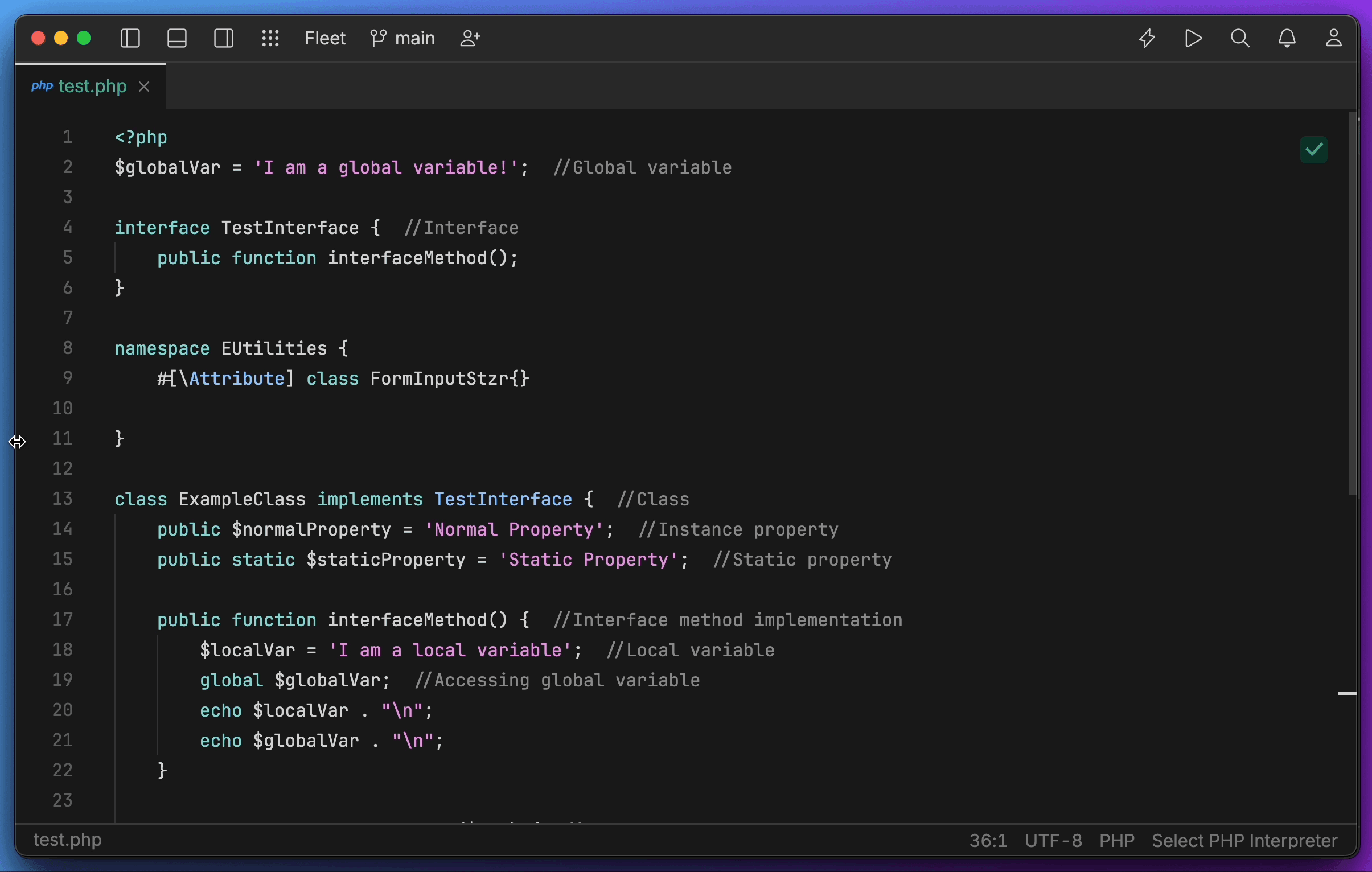 Fleet 1.36: Improved PHP syntax highlighting
